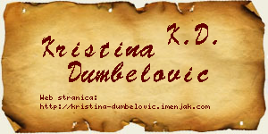 Kristina Dumbelović vizit kartica